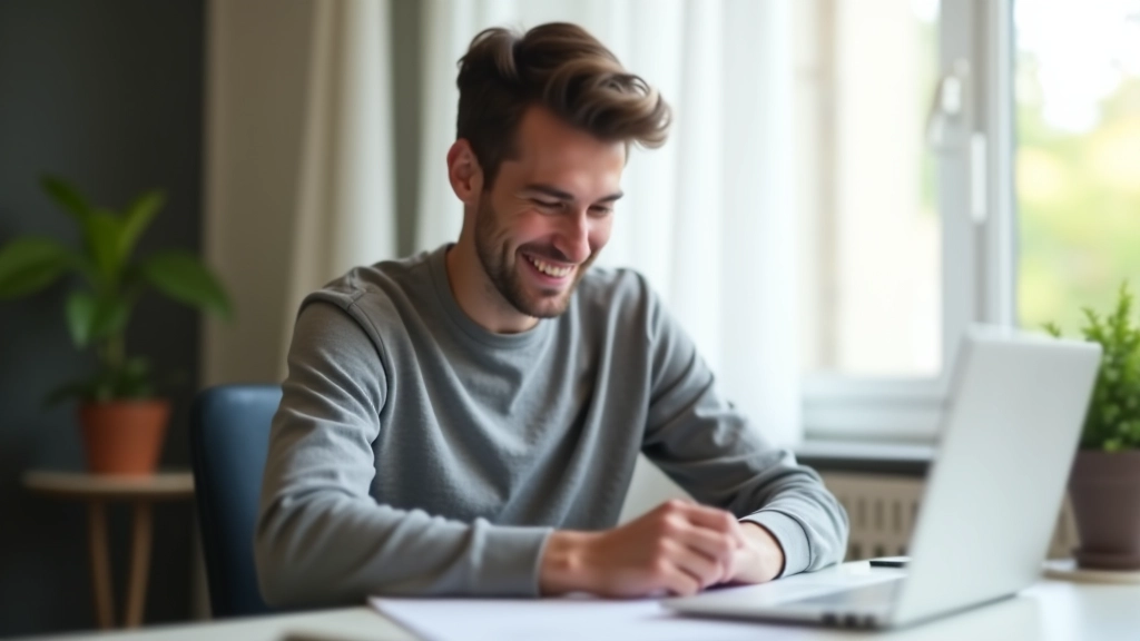 Personne satisfaite ayant complété une session de travail profond, regardant ses résultats