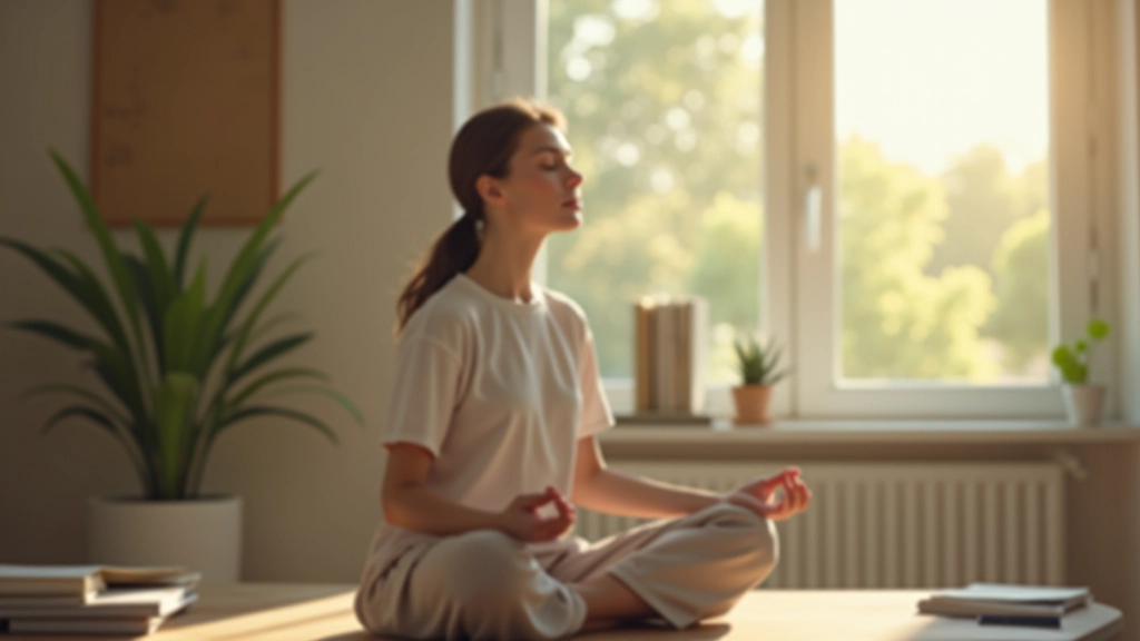 Exercices de respiration et méditation en cours, environnement zen et apaisant